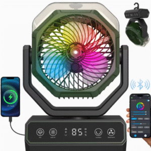 🌀 Ventilador Inteligente Portátil RGB 16 Colores | 40 000 mAh |  para apagones en CubaNebulizador | USB‑C Carga Rápida
